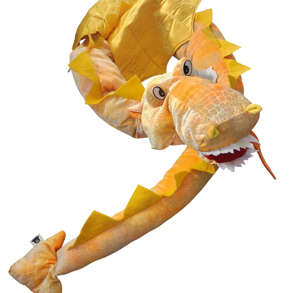 CalPlush Giant Yellow Dragon Stuffed Animal‎ Large Winged Mythical Plush Toy 95"